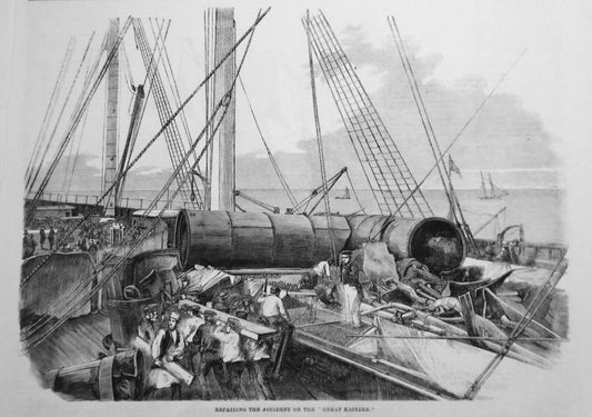 Repairing the accident on the "Great Eastern", Illustrated London News 1859