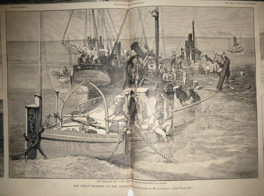 Great Disaster on the Sound, Wreck of the Narragansett - Harper's Weekly,1880