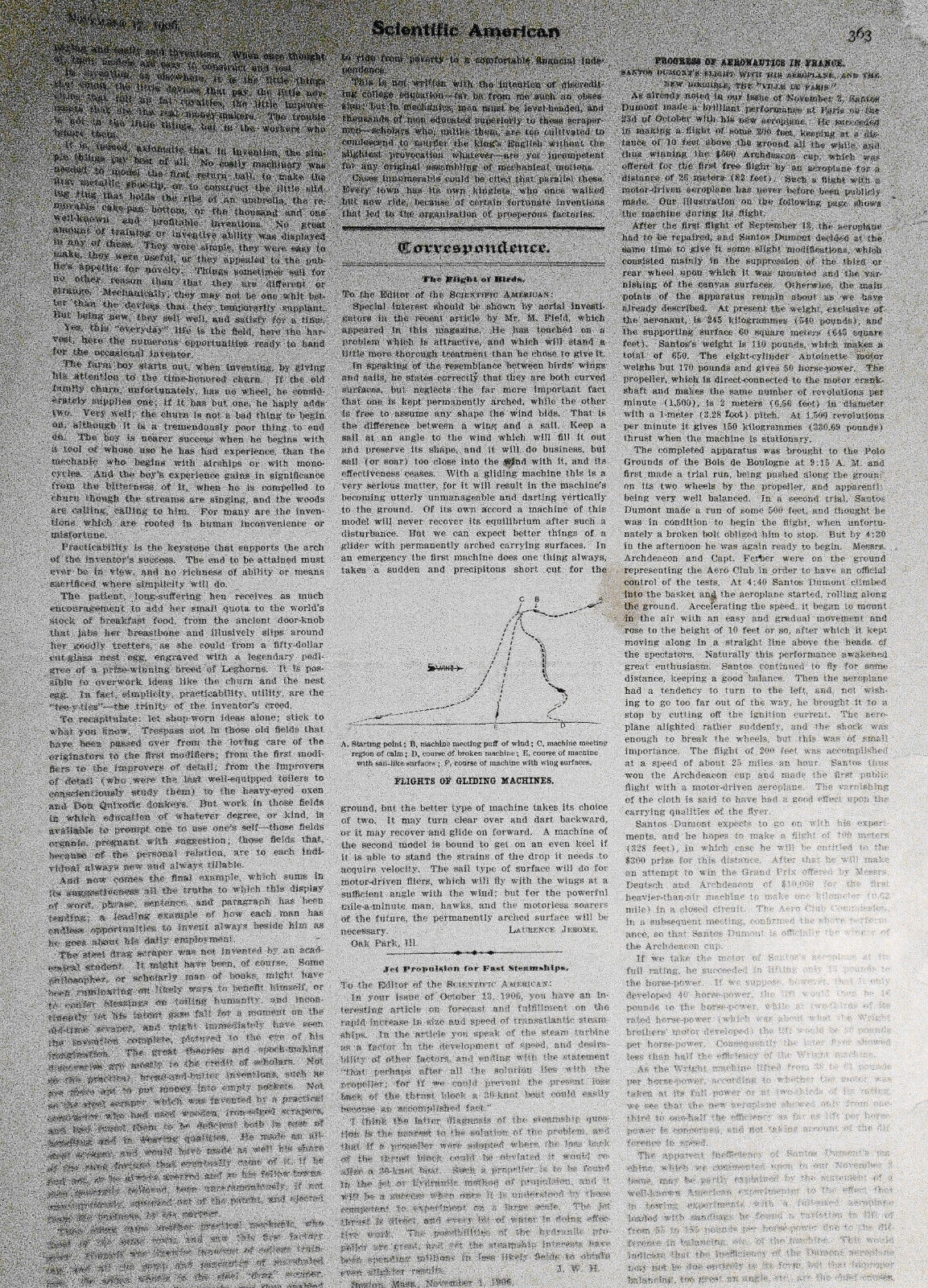Progress Of Aeronautics In France - Scientific American, November 17, 1906