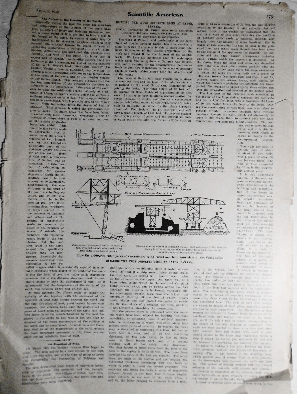 Building Huge Concrete Locks At Gatun Panama - April 2, 1910 Scientific American