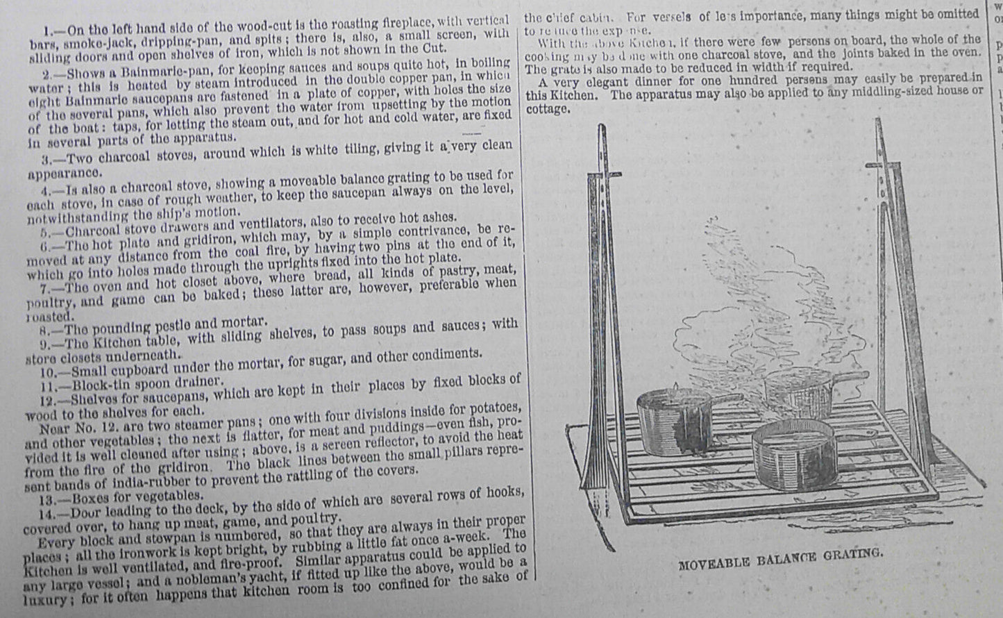 Soyer's Miniature Kitchen - Illustrated London News, December 18, 1847