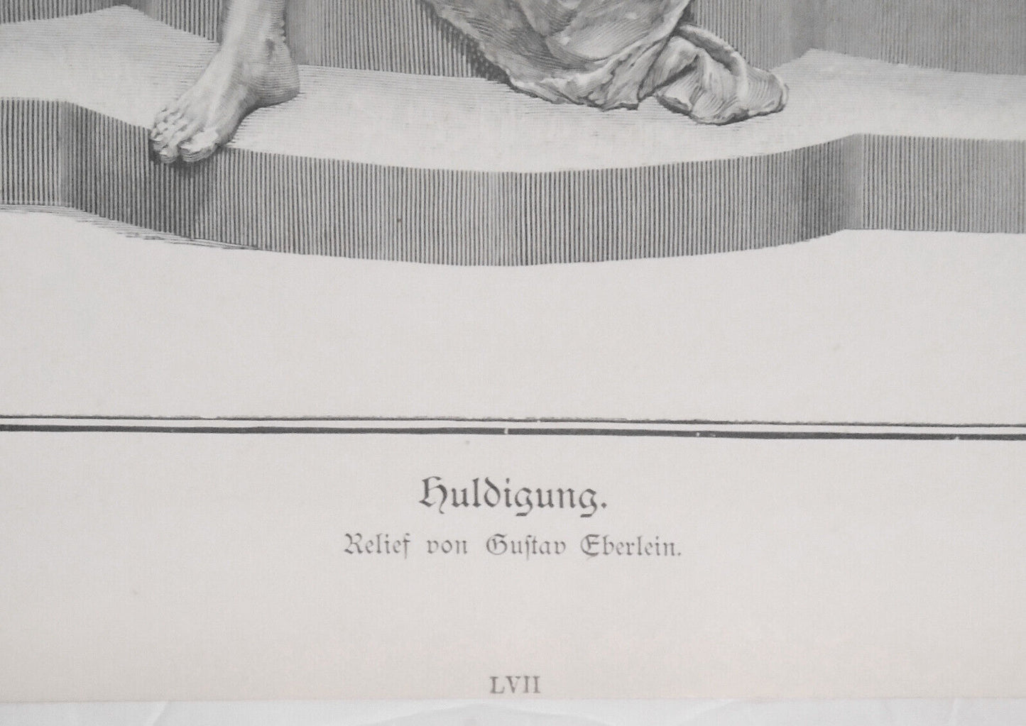 Huldigung, by Gustav Eberlein  - 1886 - Original antique print,  22 X 16 inches