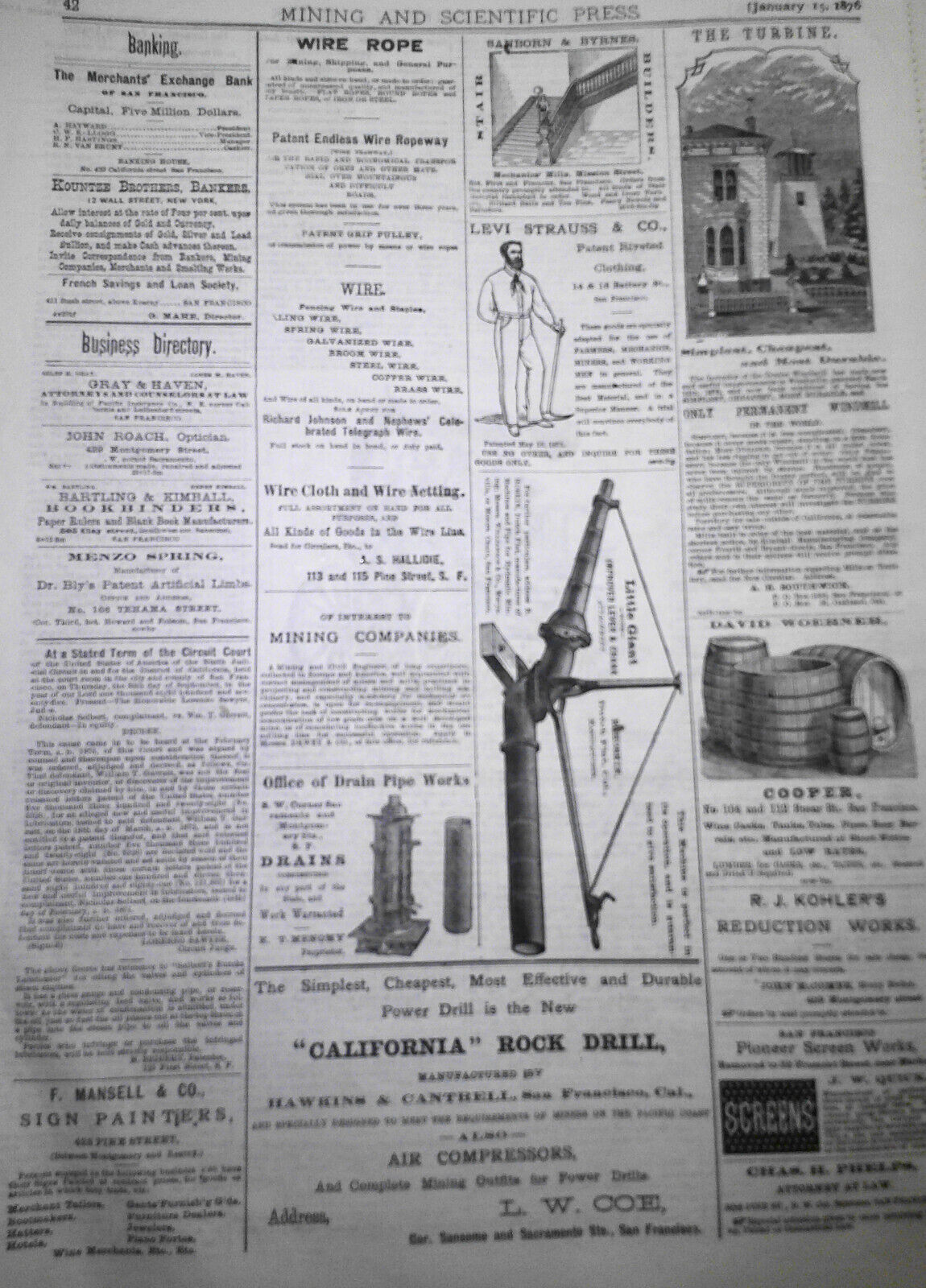 Mining and Scientific Press January 15, 1876. Yellowstone Lake; Colorado Bullion