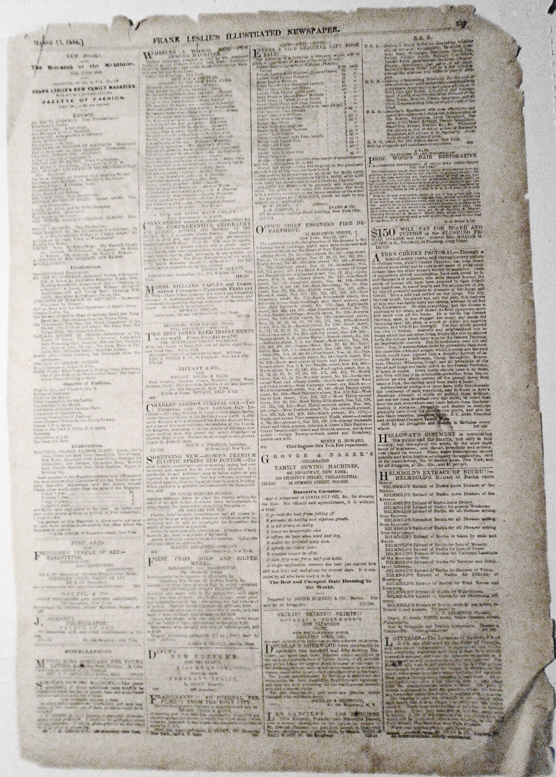 "Codfish-iana" - Frank Leslie's Illustrated Newspaper  March 13, 1858 - Original