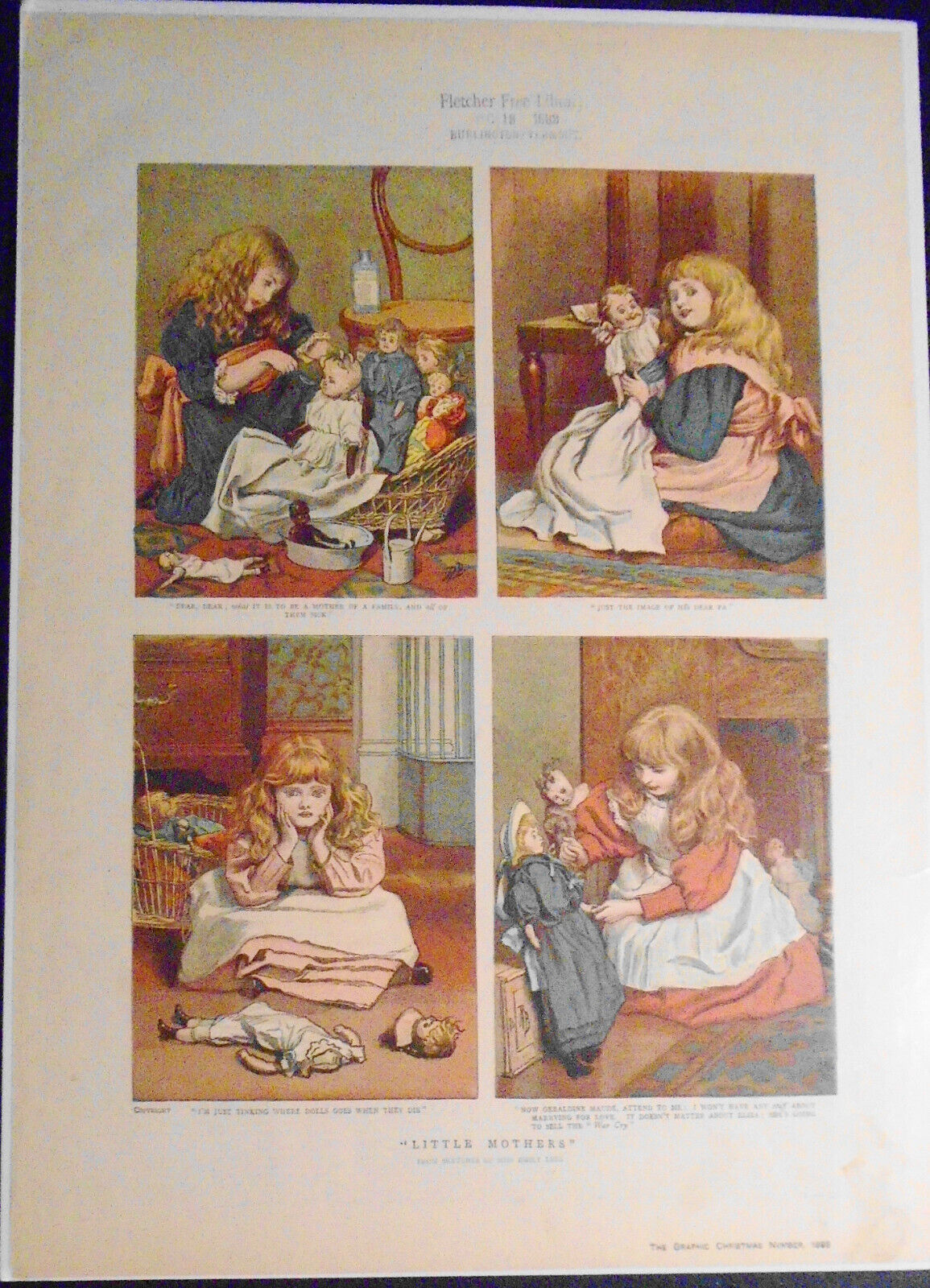 Little Mothers - Graphic Christmas Number 1888. Original sketches by Emily Lees.