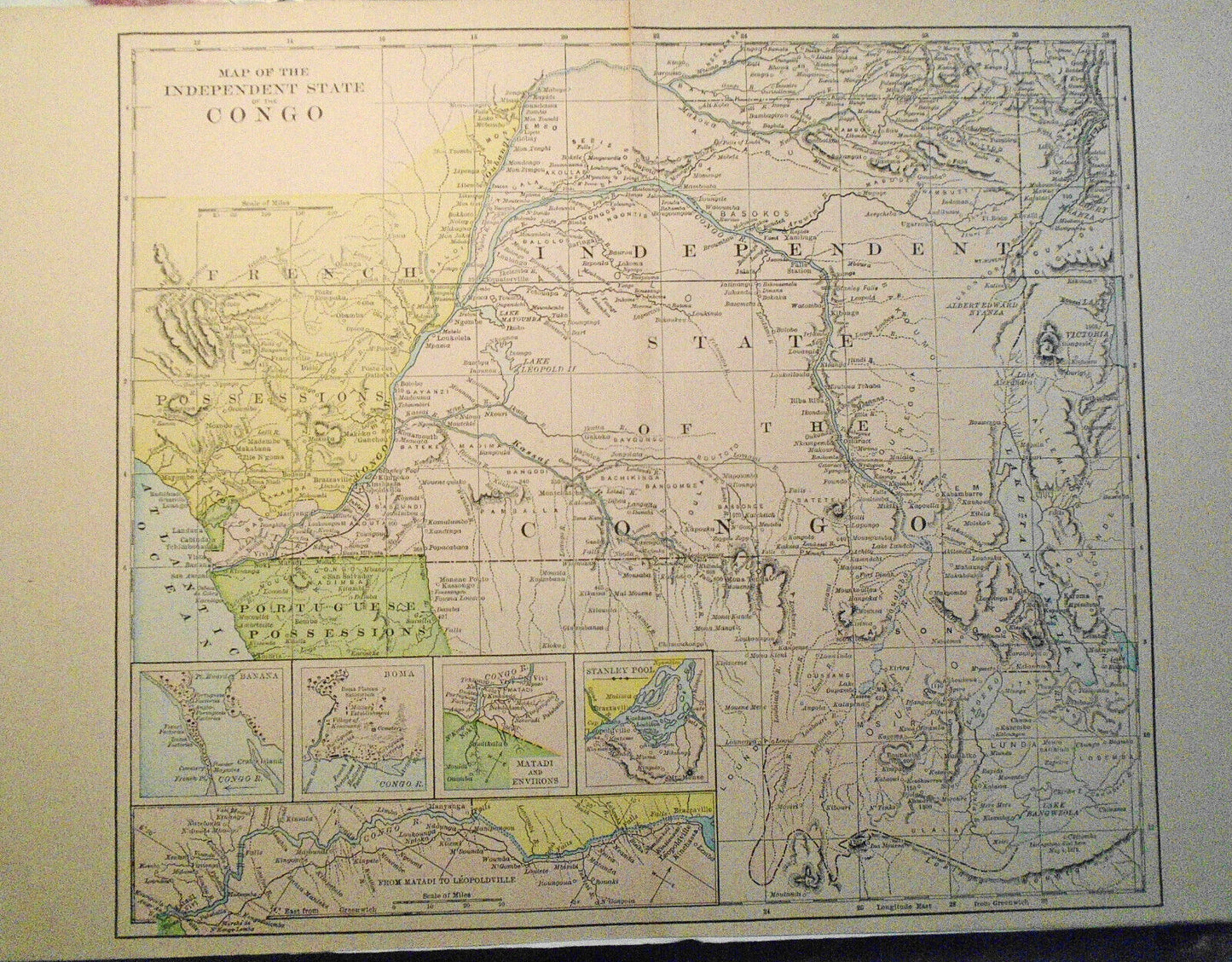 Map of The Independent State Of The Congo, 1891 Original