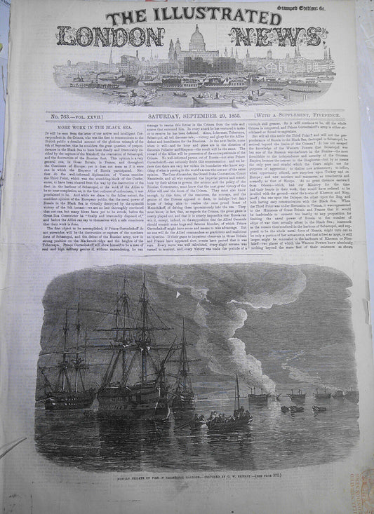 Illustrated London News Sept. 29, 1855 - Fall of Sebastopol; Glatton Battery etc