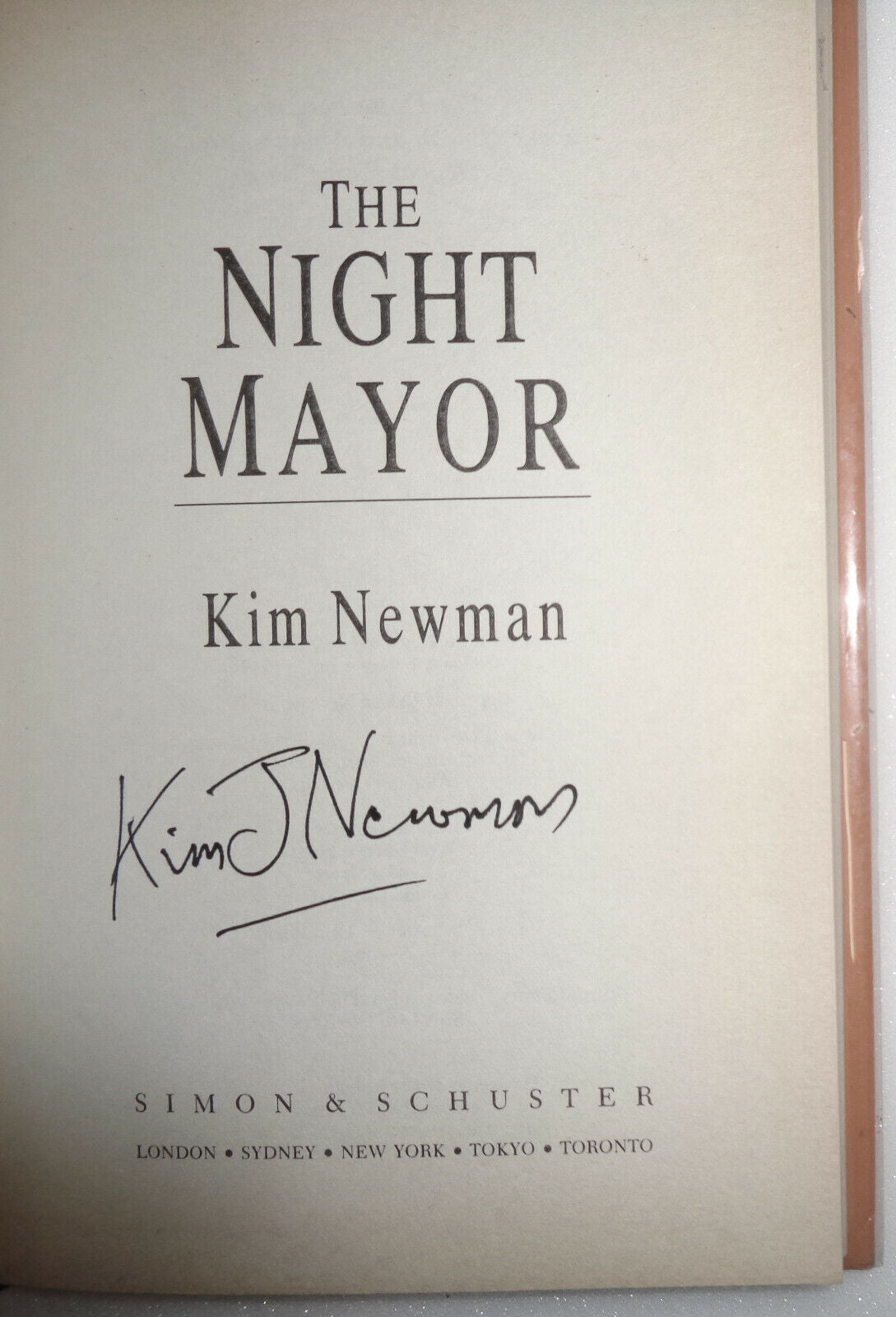 The Night Mayor, by Kim Newman, Signed U.K. First Edition, 1989. Hardcover/DJ