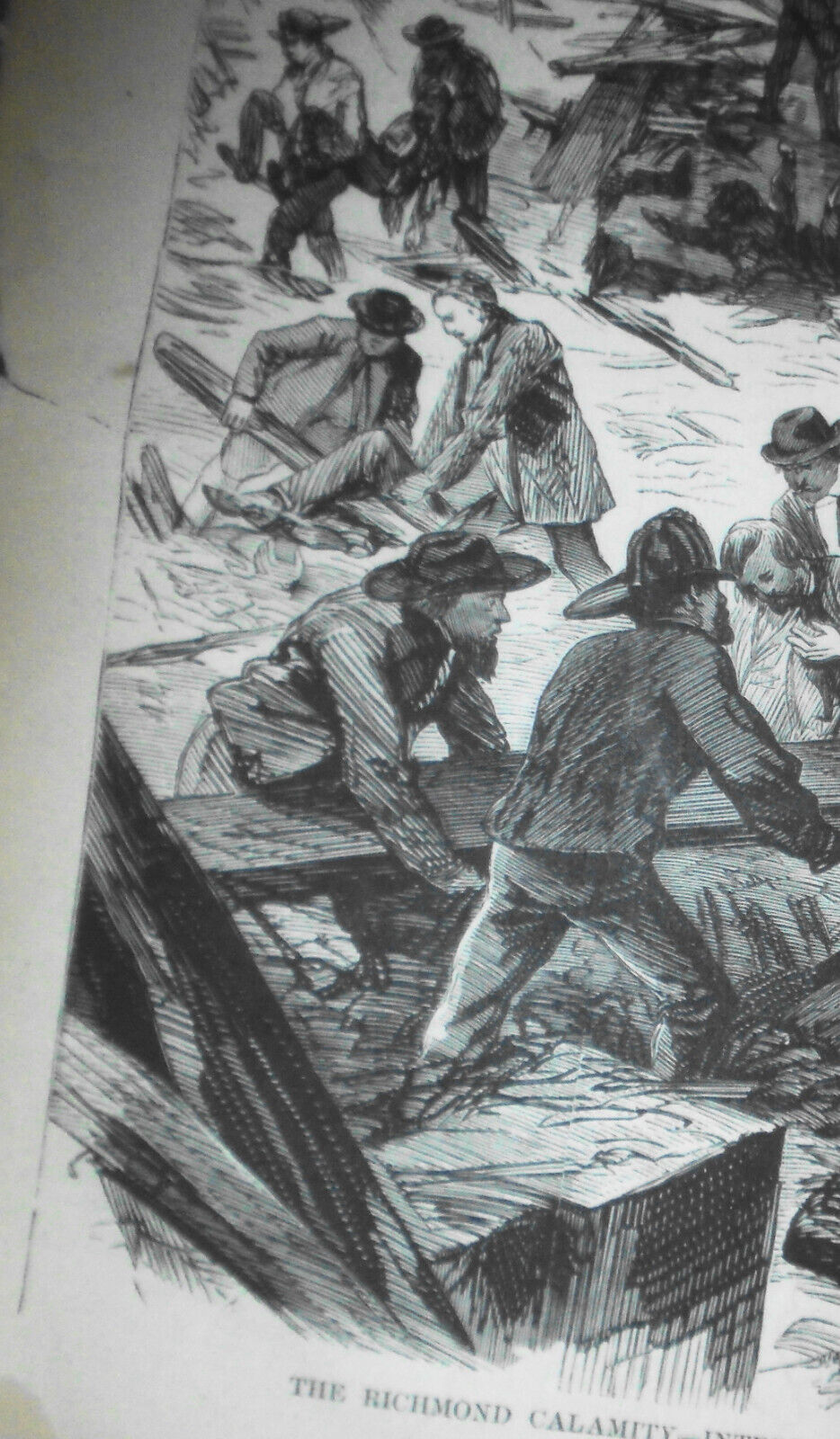 The Richmond Calamity - 2 Full Page prints - Harper's Weekly, May 14,  1870