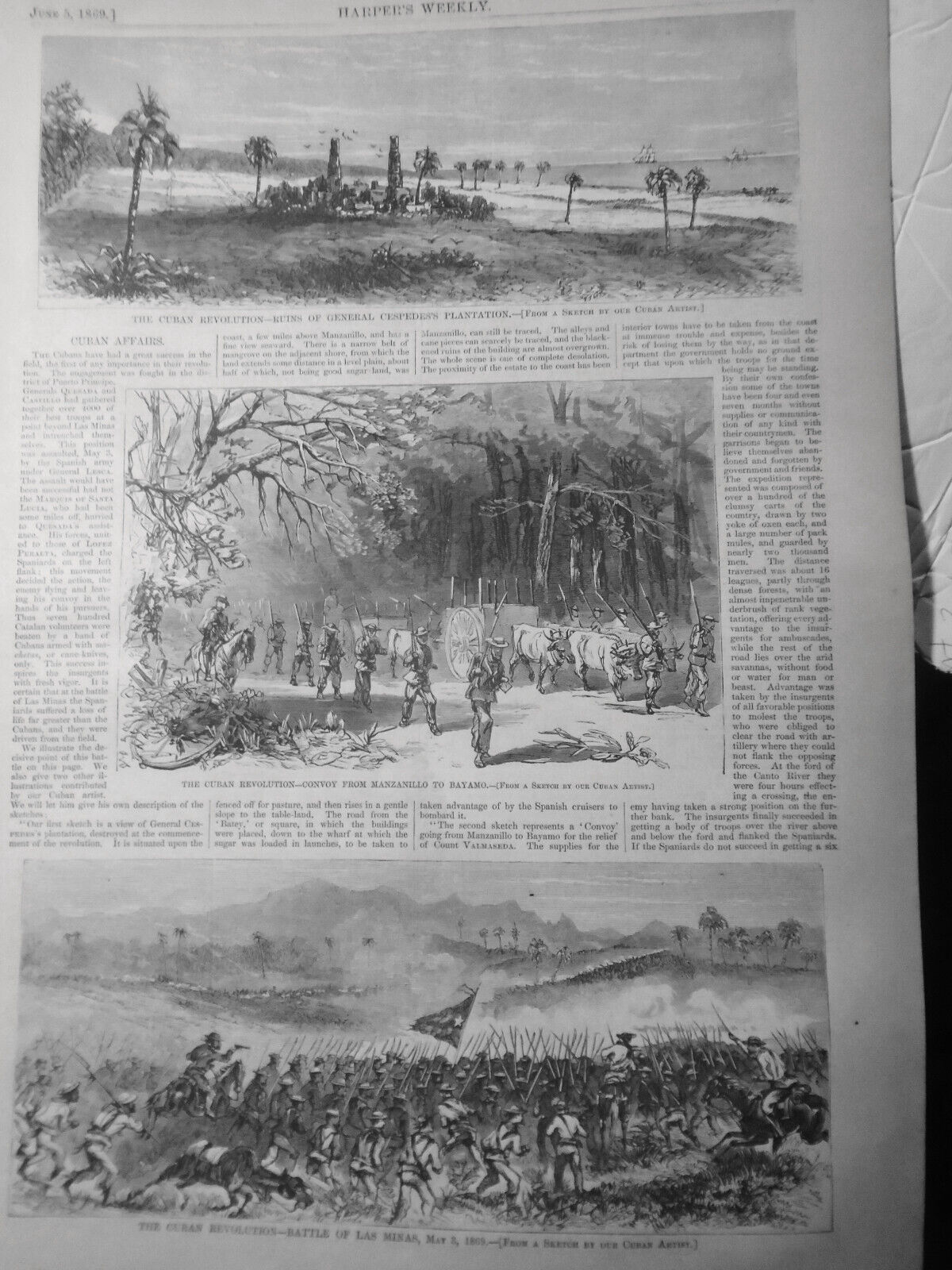 Harper's Weekly June 5, 1869: Pacific Railroad; Cuban Revolution Dayton Fire etc