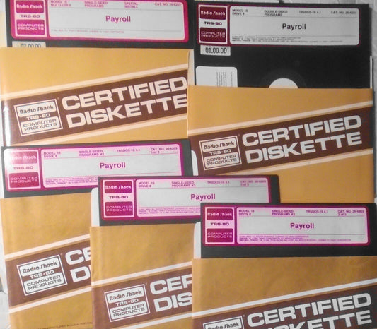 1982 Payroll program for Radio Shack Model 16 - TRS-XENIX Multi-User + TRSDOS-16
