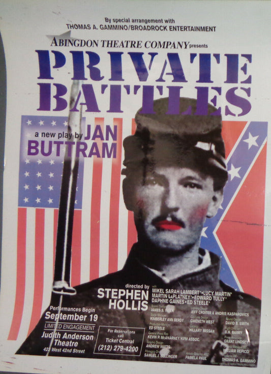 Private Battles, by Jan Buttram Poster, Judith Anderson Theatre 1998 Abingdon