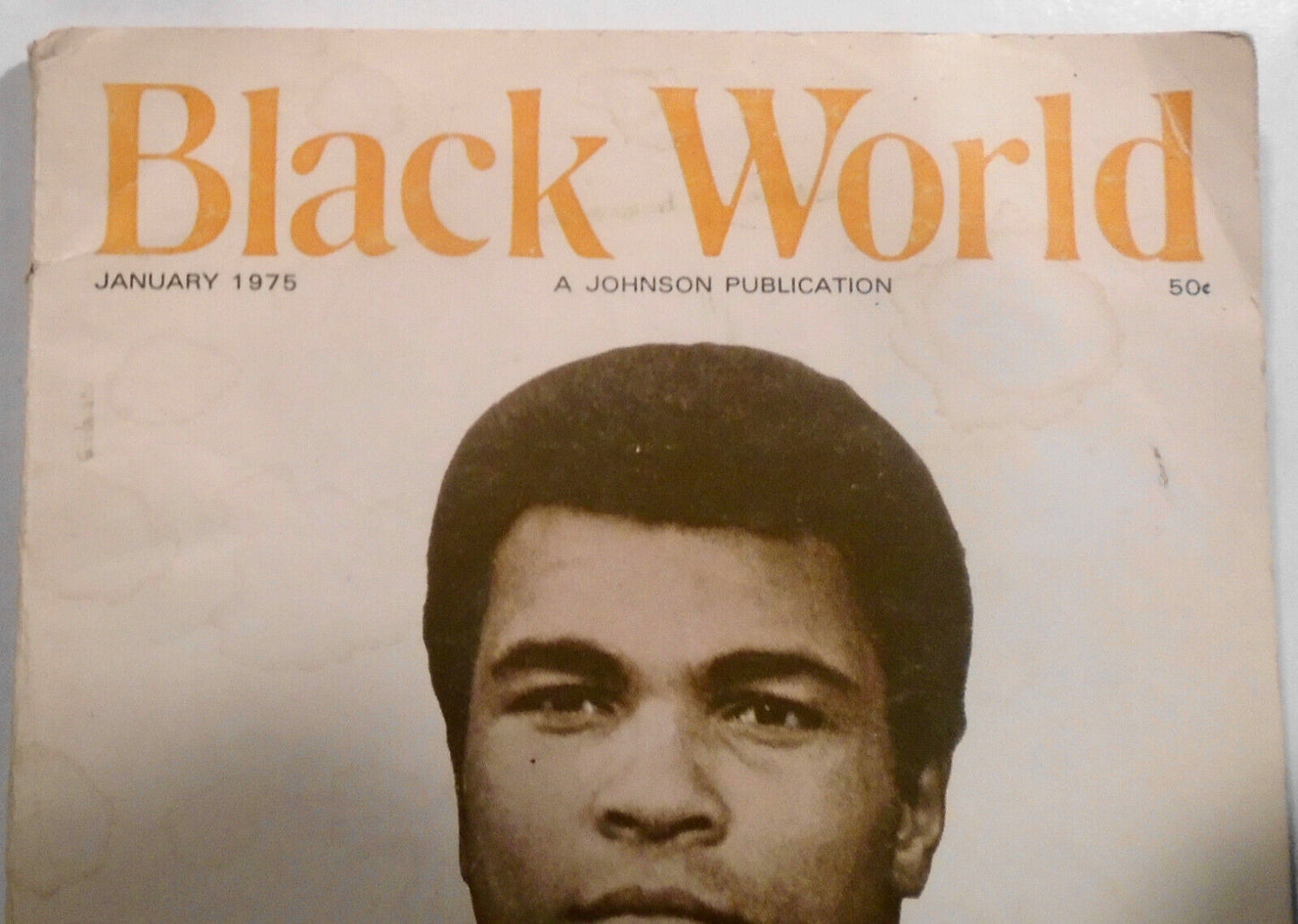Black World magazine, January 1975. Muhammad Ali.