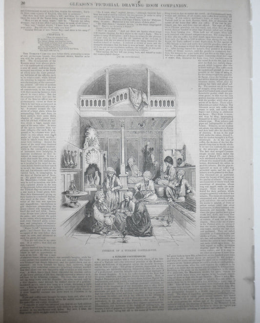 1854 A Turkish Coffee-house interior - Print & story - Gleason's  original