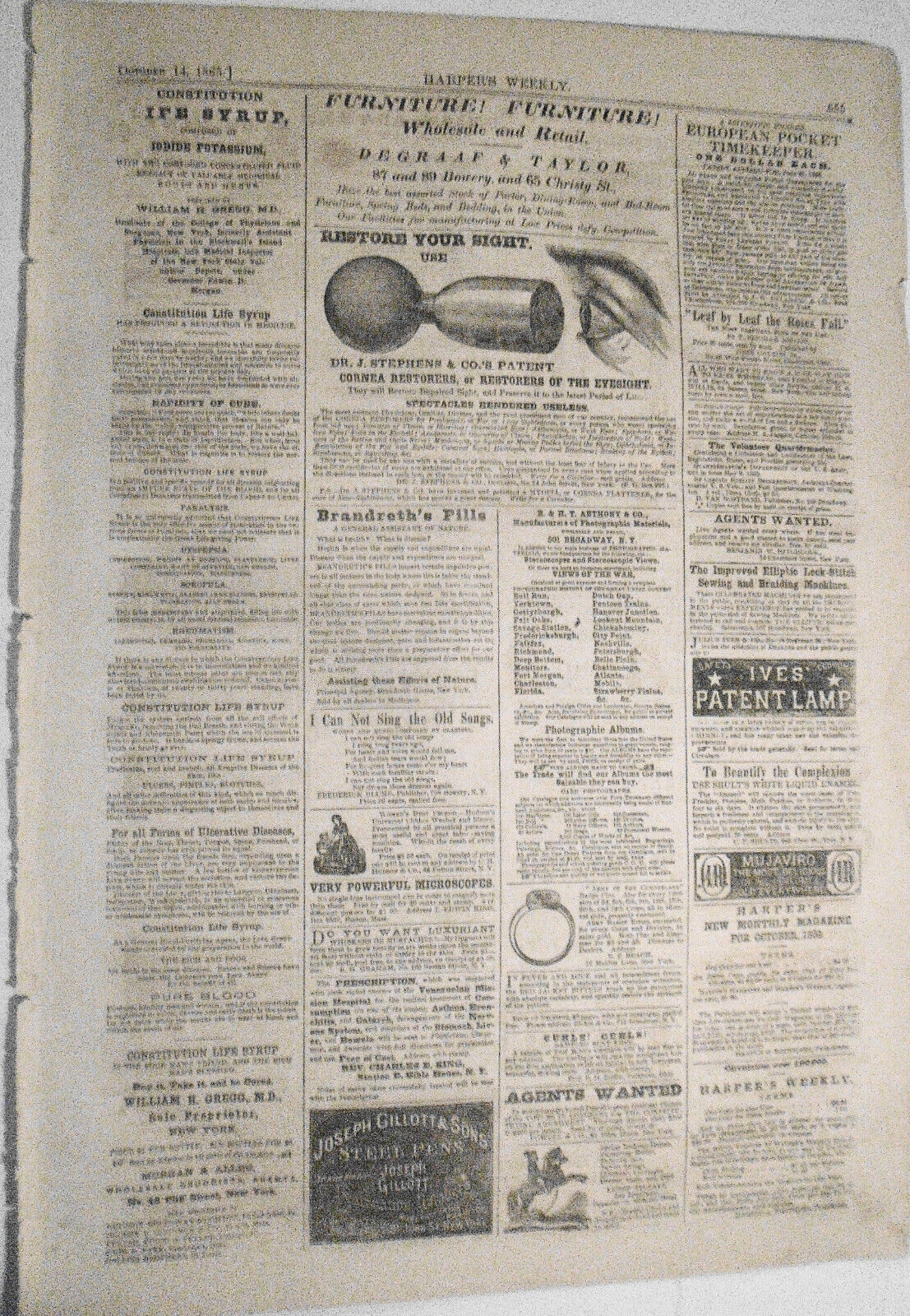 The new military toy of the "peace party" -- Harper's Weekly October 14, 1865