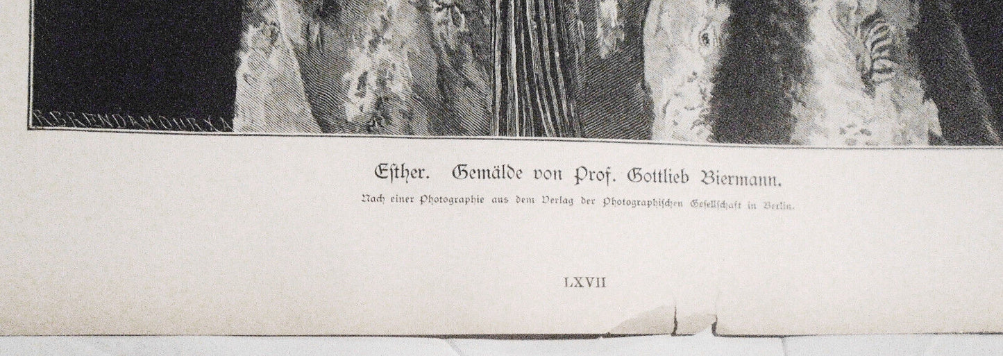 1882 Esther. Gemalde von Prof. Gottlieb Biermann
