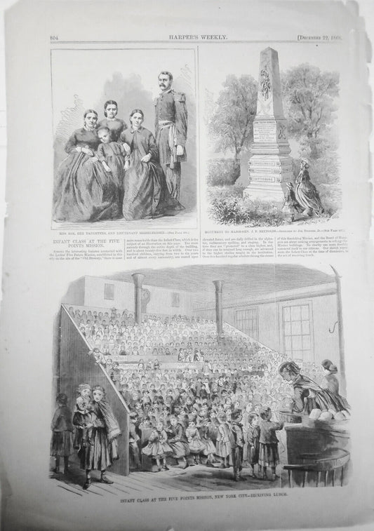 Infant Class At The Five Points Mission, NYC - Receiving Lunch - Harper's 1866