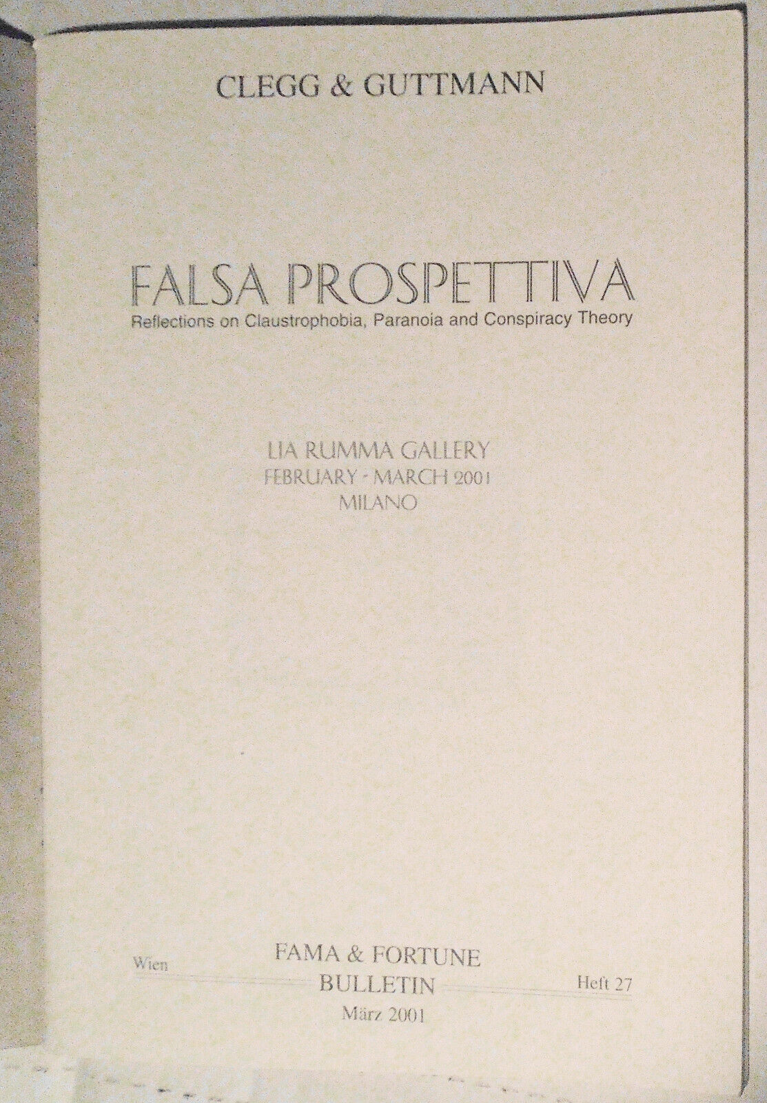 SIGNED  Michael Clegg, Martin Guttman - Fama & Fortune Bulletin #27, 2001