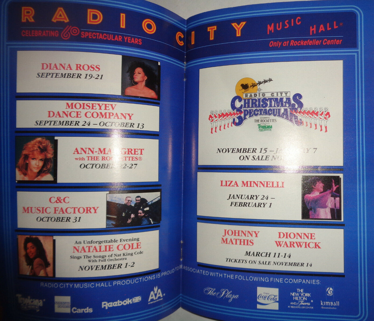 ANN-MARGRET AT RADIO CITY WITH THE ROCKETTES - PROGRAM, 1991