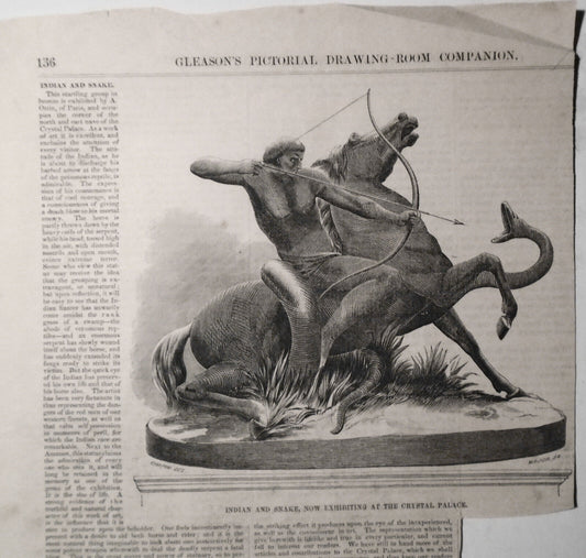 Indian And Snake Exhibition At The Crystal Palace - Gleason's Pictorial, 1853