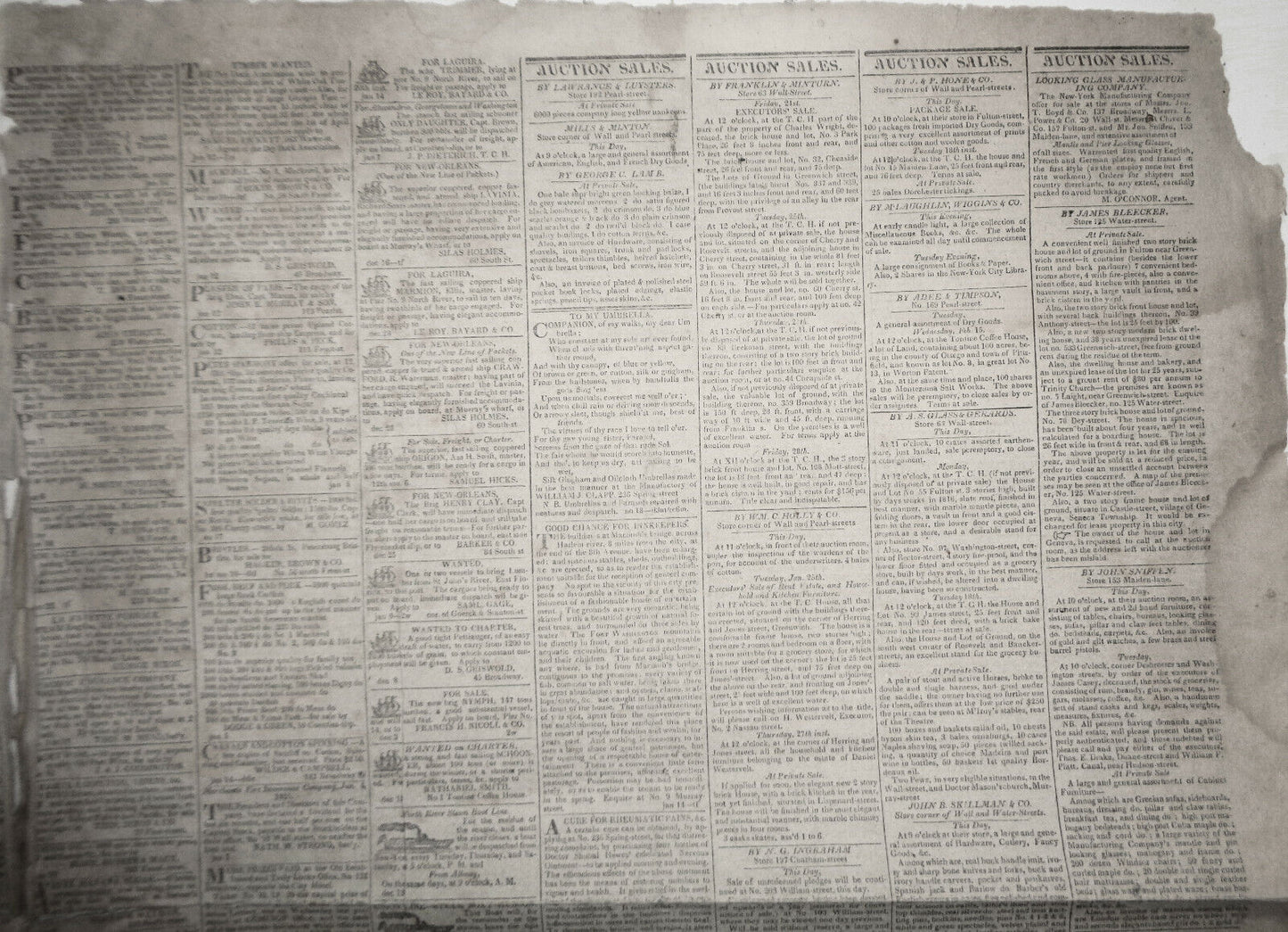 Columbian Observer, January 5, 1825 - - NY Governor De Witt Clinton's copy