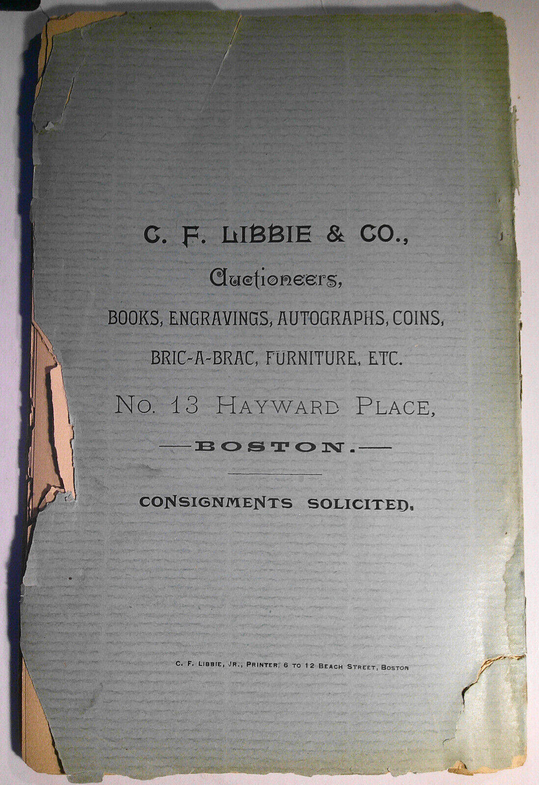 1890 Autograph letters & documents -George Barnett Smith. Libbie auction catalog