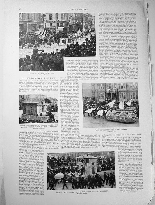 California's Golden Jubilee - Harper's Weekly, February 12, 1898. Story & prints