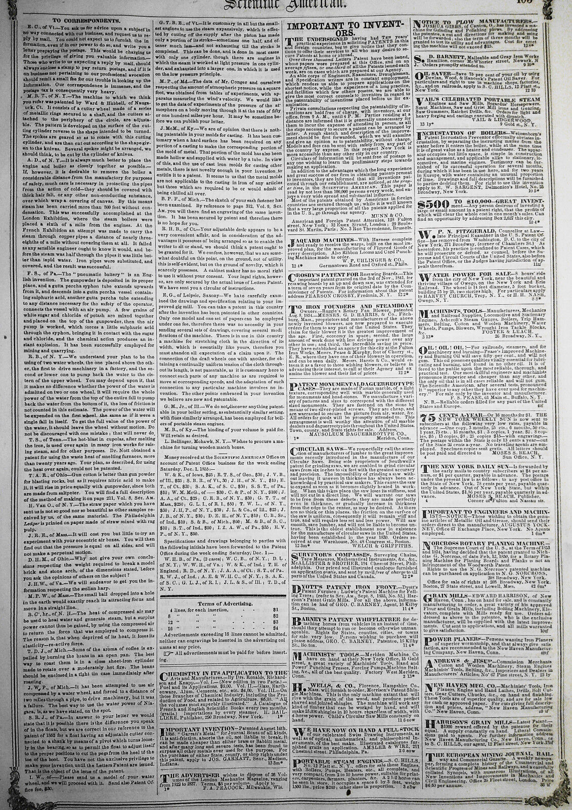 Scientific American, December 8, 1855. Photographic lithographs, windmills, etc