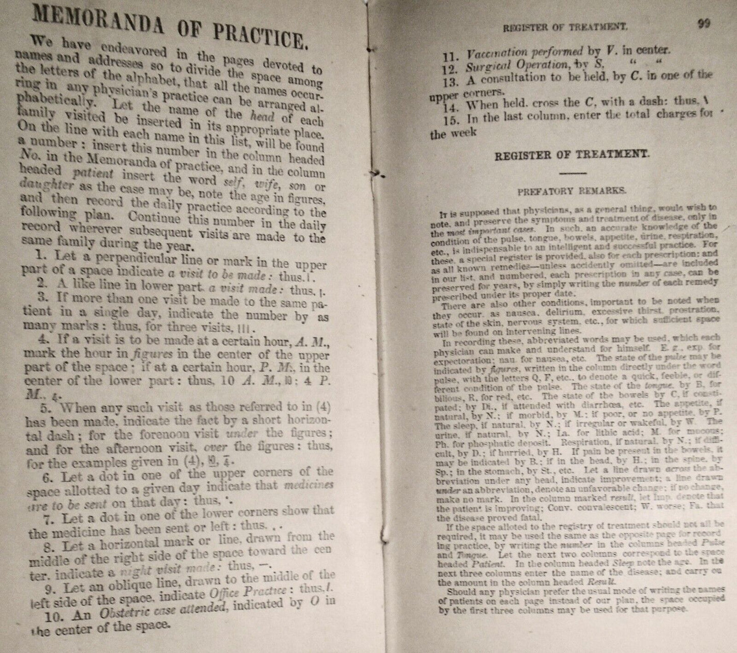 Physician's Hand-Book of Practice 1859 of Dr Smith Ely, Newburgh 1860-66 records