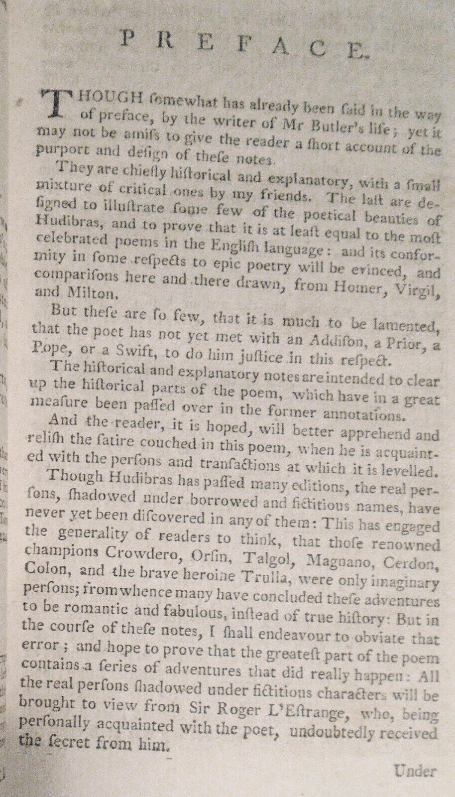 1779 Hudibras, by Samuel Butler. 2 Volumes set.