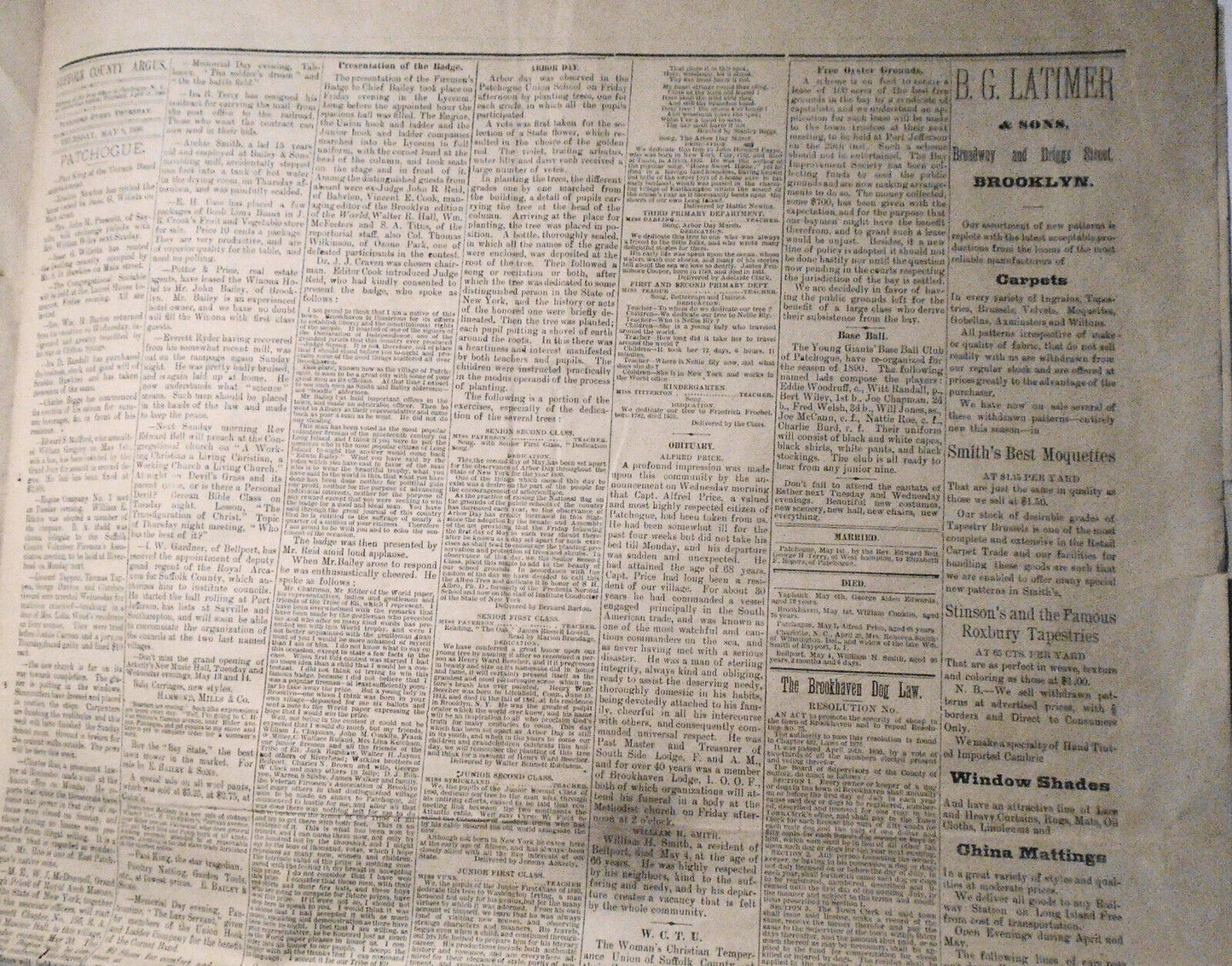 The Suffolk County Argus, 1890 - Lynching, murders, oil rich colored woman, etc.