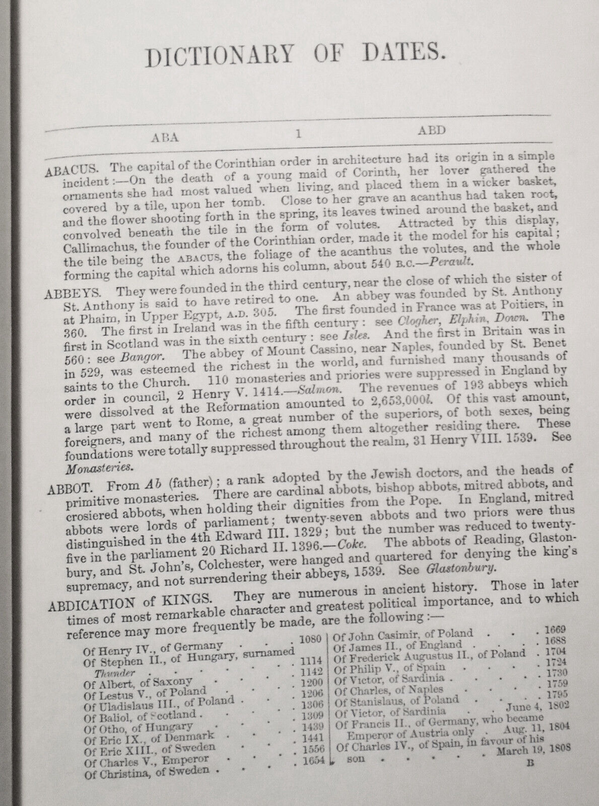 1853 Dictionary of dates & universal reference relating to all ages and nations