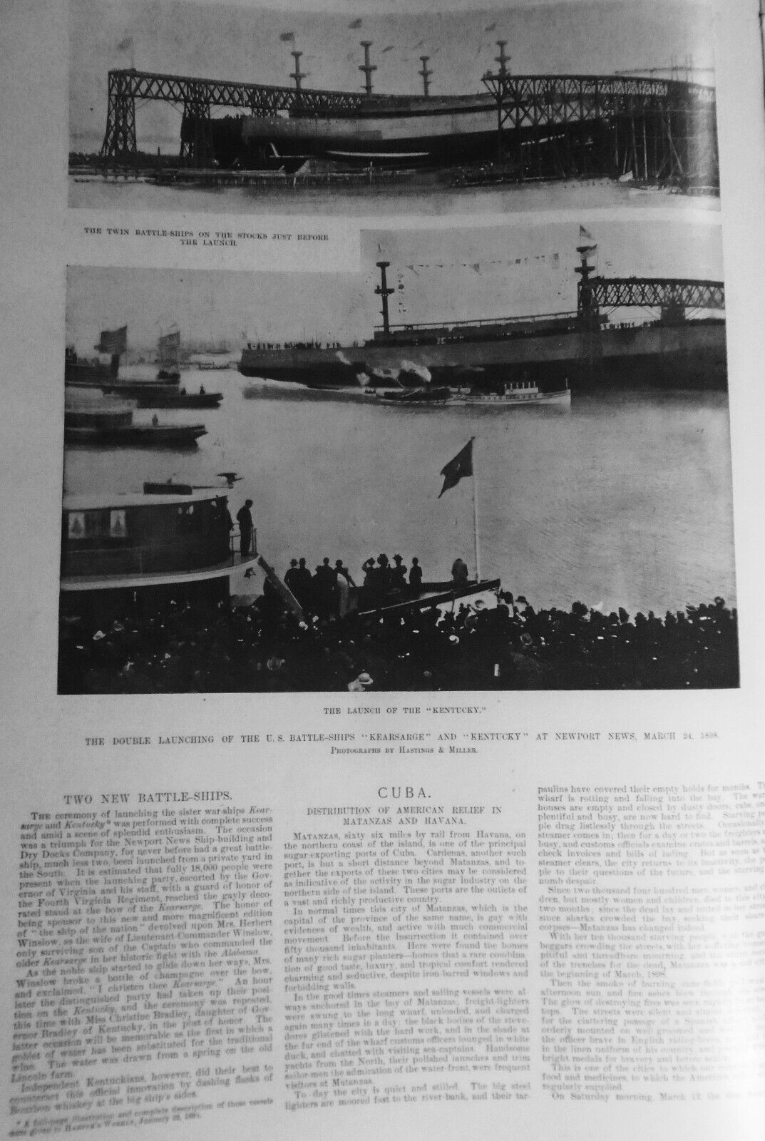 Harper's Weekly  April 2, 1898 - Original Remington - Training Cavalry; Cuba etc