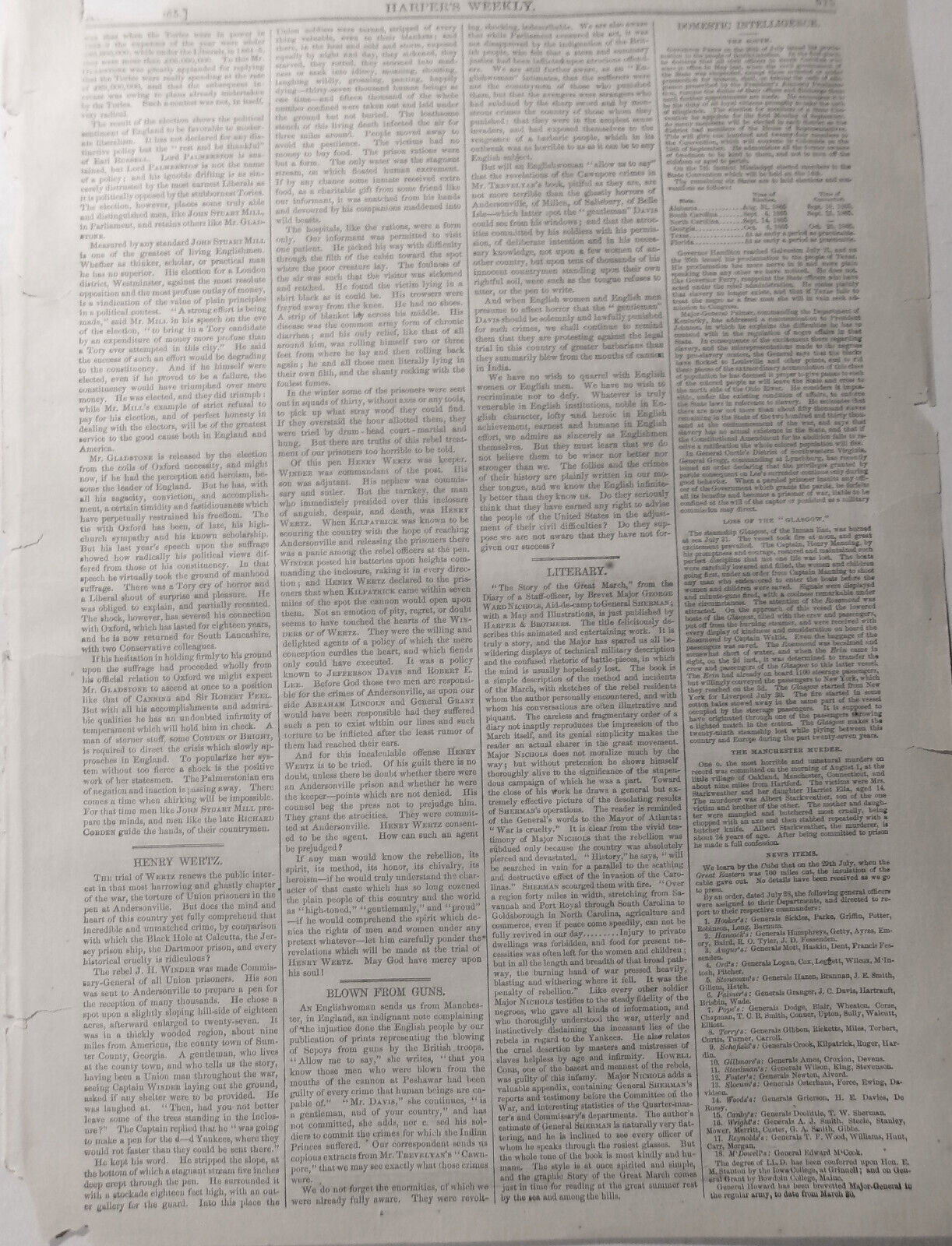 [Telegraph] The Electric Union - Harper's Weekly, August 19, 1865