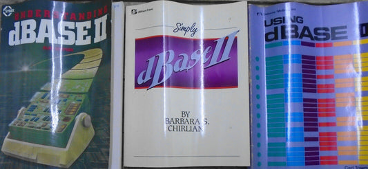 3 dBase II books - Understanding dBase II, Simply dBase II, & Using dBase II