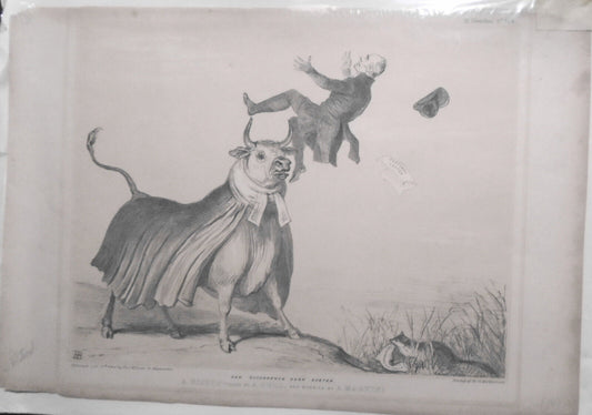 1845 Sad occurrence near Exeter. A bishop tossed by a bull - by John Doyle (HB).