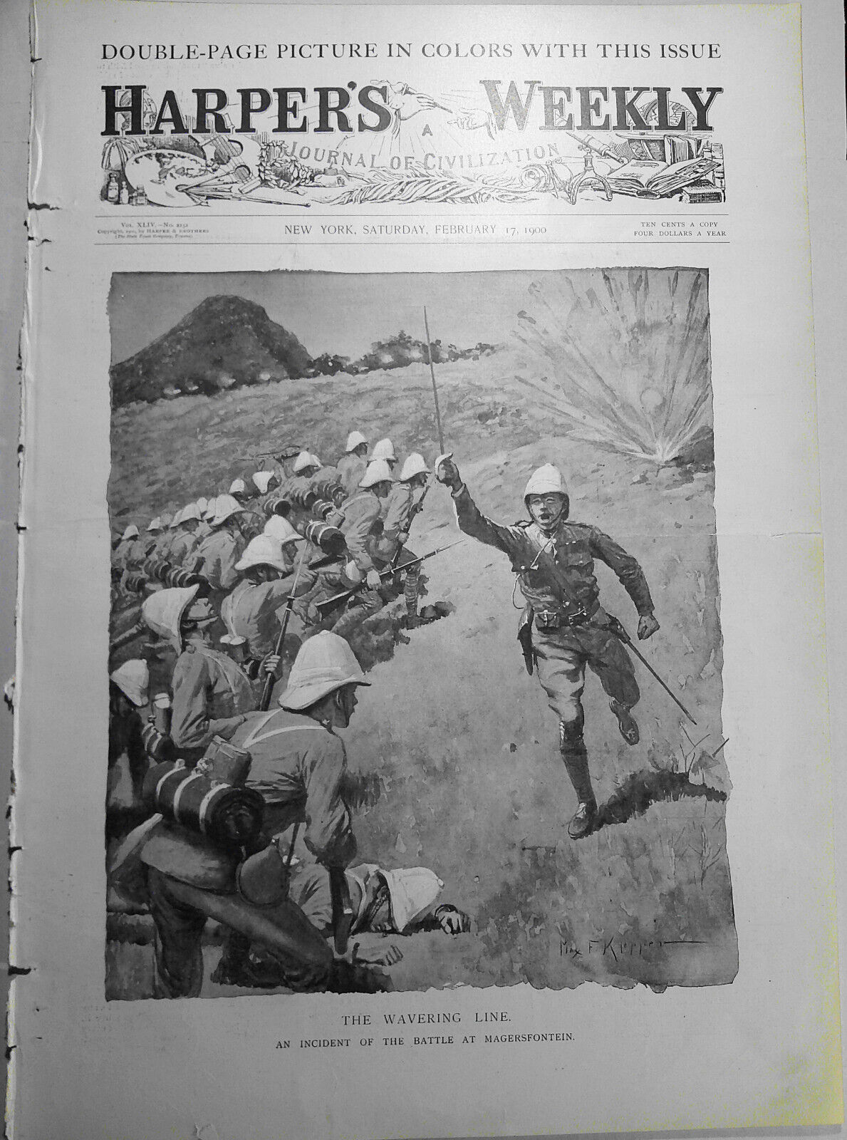 The Wavering Line: Incident at the Battle of Magersfontein. 1900 Harper's Weekly