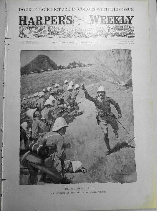 The Wavering Line: Incident at the Battle of Magersfontein. 1900 Harper's Weekly