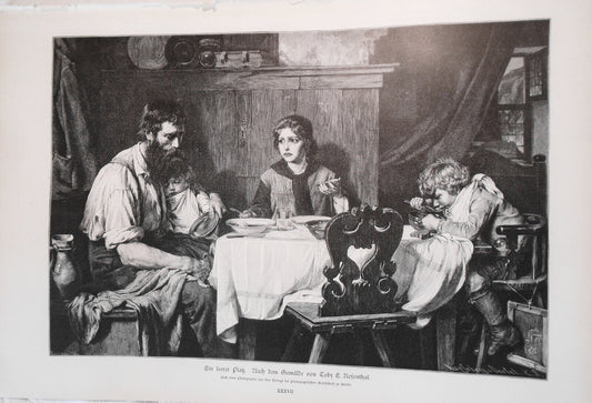 Ein Leerer Platz, by Toby E. Rosenthal  --  1886 -- Original antique print