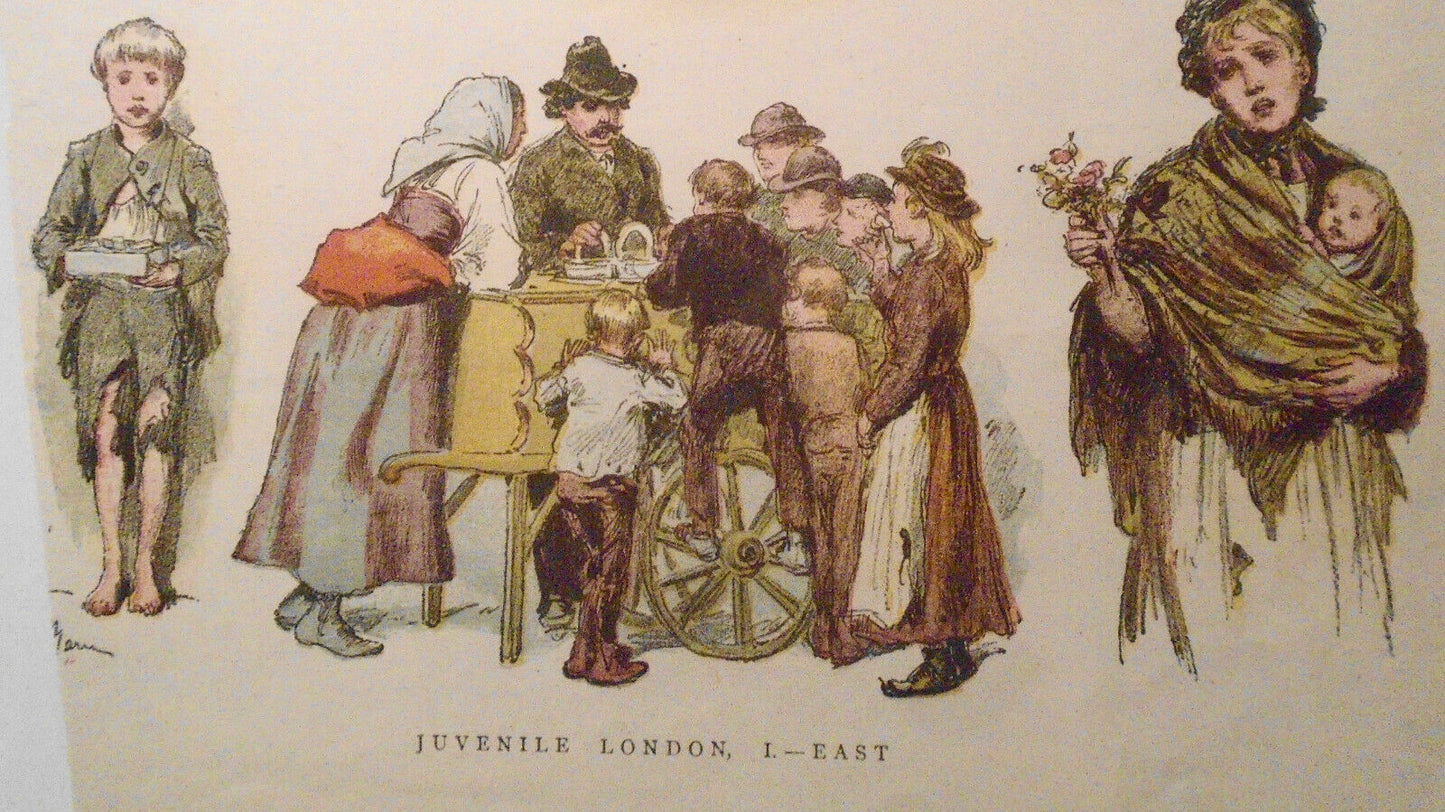 Juvenile London, I. - East - original color print from The Graphic May 24, 1884