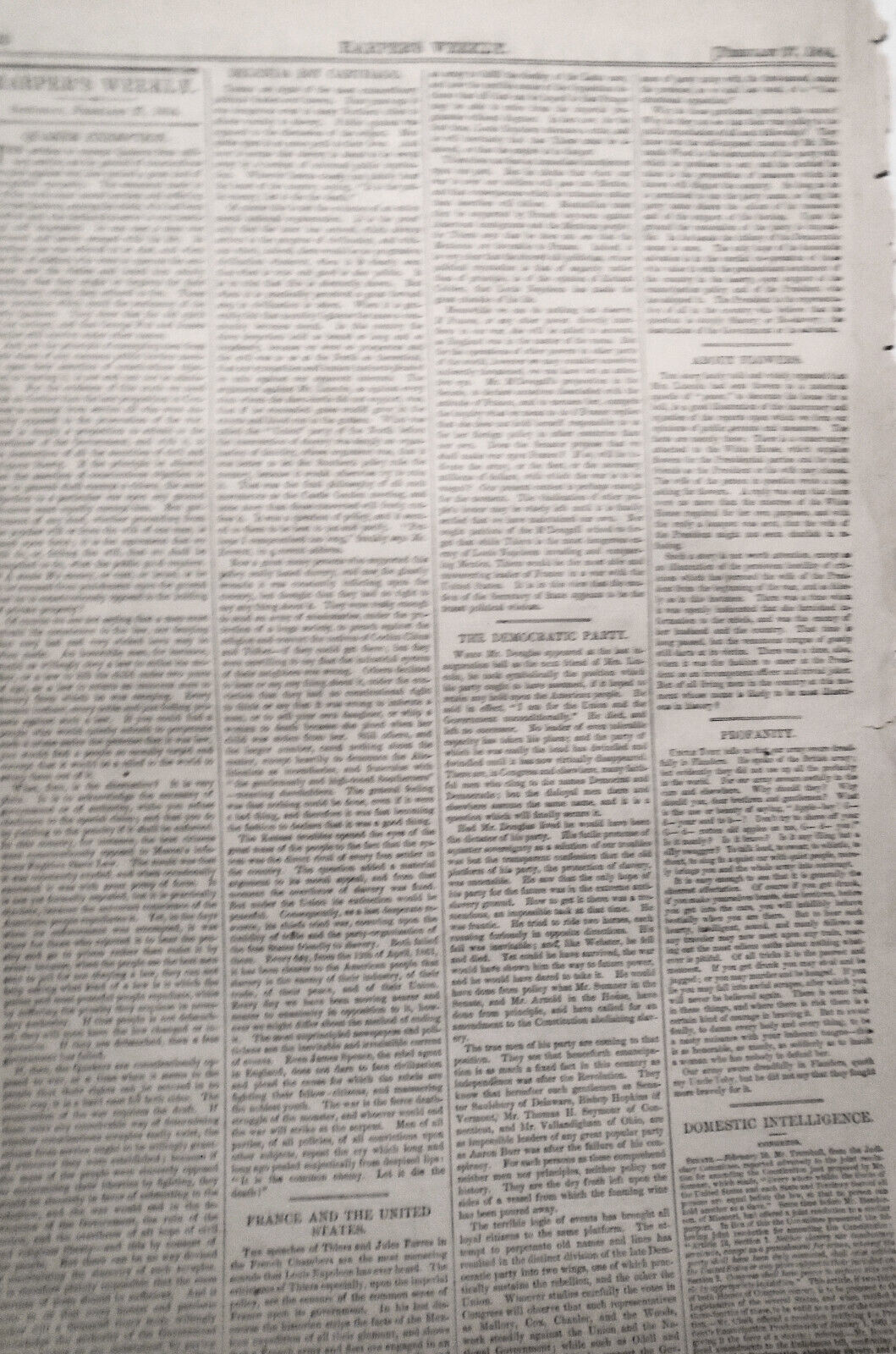 Harper's Weekly February 27, 1864. Original Issue. Civil War, Colt's Armory etc