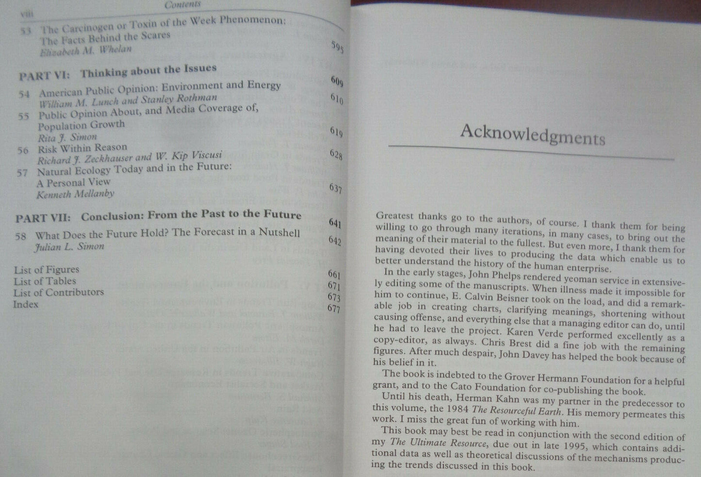 The State of Humanity, by Julian L Simon. First Edition 1995. Hardcover/DJ