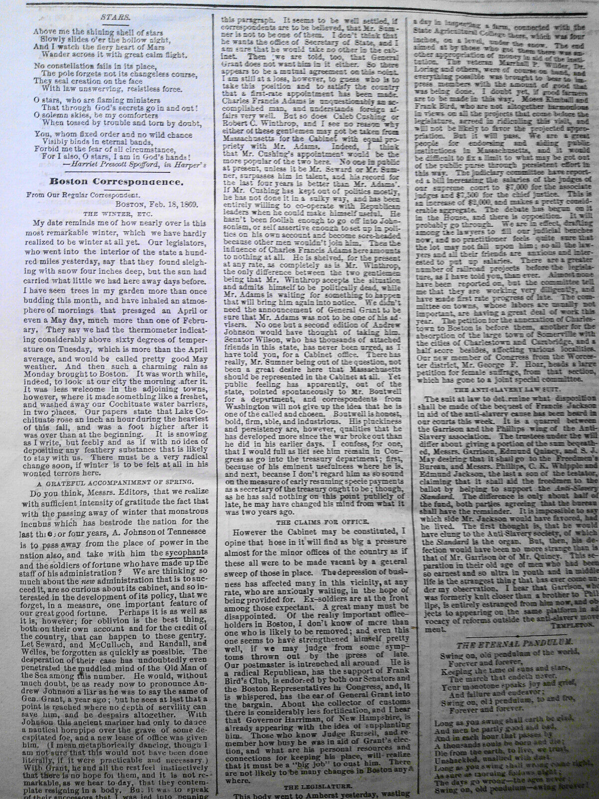 Harriet Beecher Stowe on Babies; Kentucky Blacks -Supplement To the Courant 1869