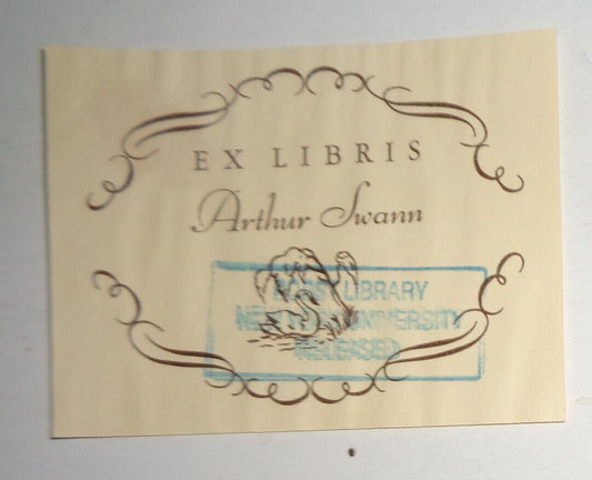 Arthur Swann,  Ex Libris Bookplate - Bookseller, auctioneer & bibliophile
