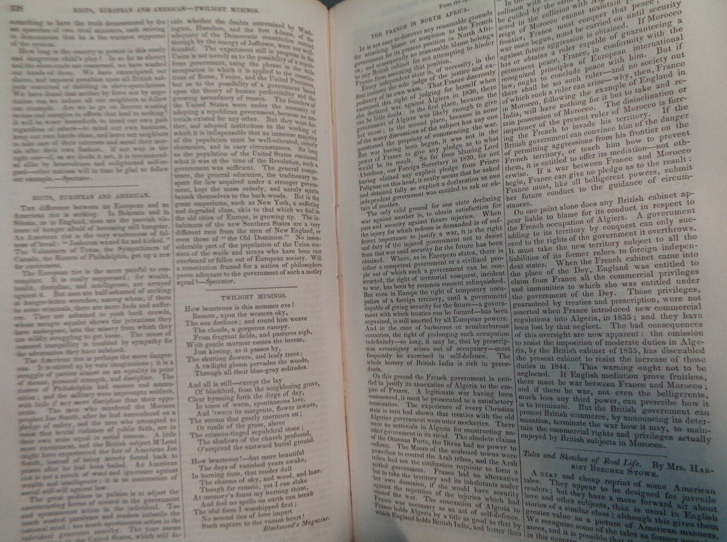 LITTELL'S LIVING AGE, Vol. II : from 10 august to 26 october, 1844. Bound volume