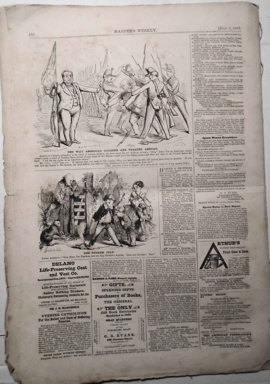 Harper's Weekly July 2, 1859  - Napoleon Visits Wounded; Eugenie Presiding, etc.