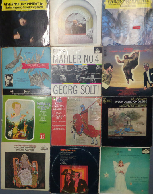 12 MAHLER LPs lot - Ozawa, Szell, Bernstein, Solti, Maazel, Walter, Flagstad ...