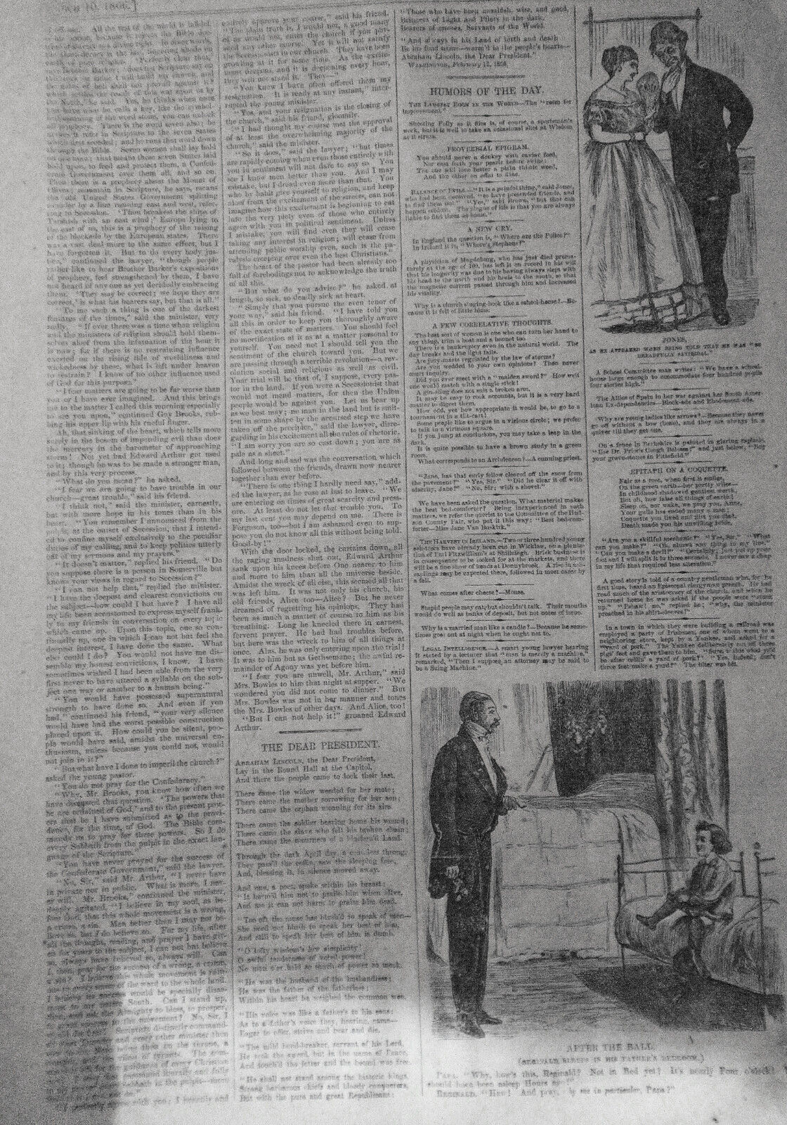Harper's Weekly March 10, 1866 -  Fireworks for Washington's birthday; Oil fires