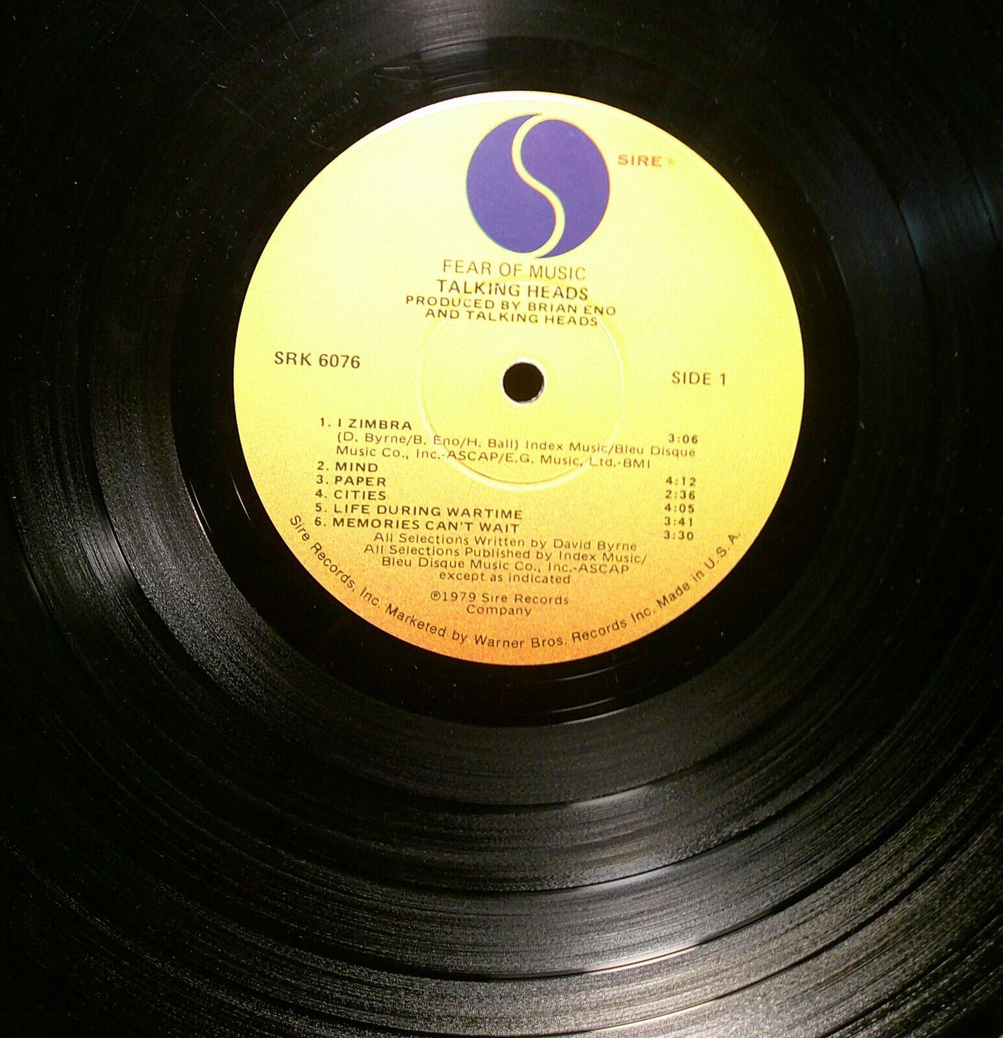 Talking Heads: Fear of Music LP & Road To Nowhere (Promo) Vinyl Record Lot Of 2