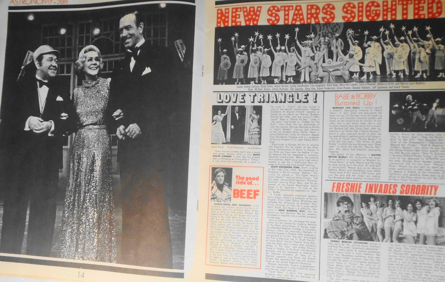 SIGNED Alice Faye & Stubby Kaye, et al   Good News souvenir Program, 1974